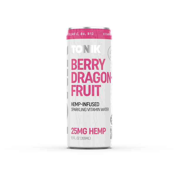 12oz 40 calorie TONIK Hemp Vitamin Water Berry Dragonfruit 12/pack